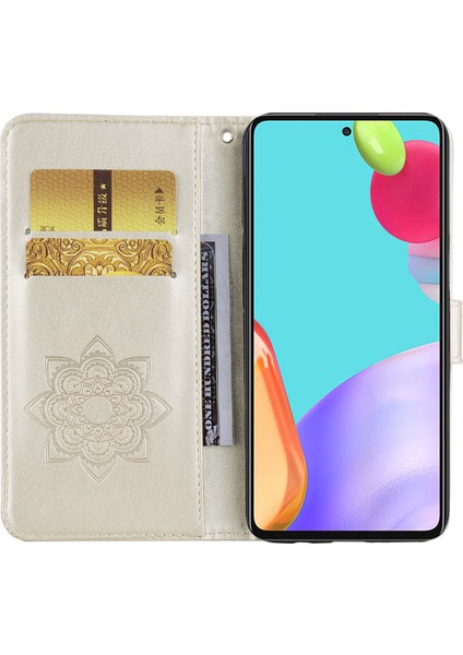 Samsung Galaxy A23 4g/5g (Global Versiyon), Baykuş Çiçek Deseni Baskı Pu Deri Cüzdan Folio Telefon Kapağı Stand Fonksiyon-Altın (Yurt Dışından) fiyatları