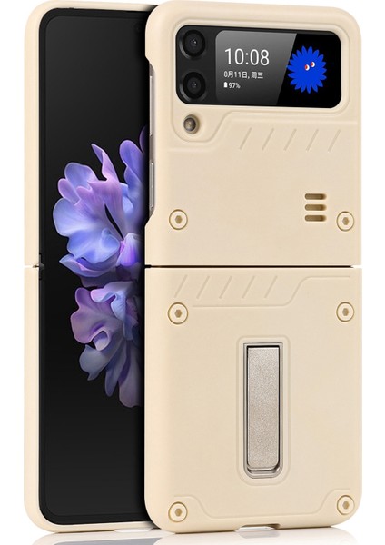 Mat Finish Hard Pc Samsung Galaxy Z Flip3 Için Kickstand ile Telefon Vaka Koruyucu (Yurt Dışından)