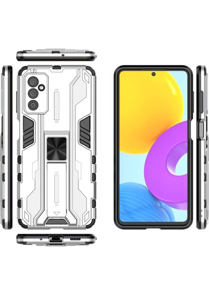 Samsung Galaxy M52 5g-Silver Için Kickstand ile Sert Pc+Yumuşak Tpu Hibrit Kılıf Mobil Telefon Kapağı (Yurt Dışından) fiyatları