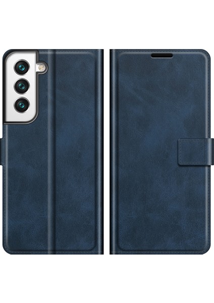 Samsung Galaxy S22+5G-MAVI Için Anti-Şok Pu Deri Cüzdan Manyetik Folio Flip Vaka Standı Tpu Iç Kabuk (Yurt Dışından)