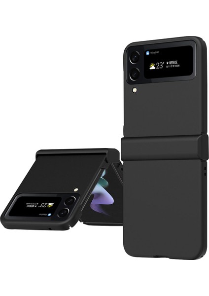 Samsung Galaxy Z Flip4 Için 5g 3-1 Arada Pc Telefon Kılıfı Menteşe Tasarımı Şok Geçirmez Anti-Drop Anti-Drop Koruyucu Kapak Black (Yurt Dışından)