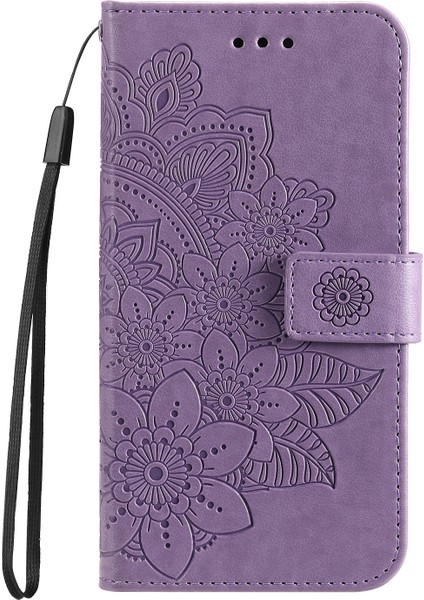 Cüzdan Stand Telefon Kapağı Mandala Çiçek Samsung Galaxy A13 4g-Purple Için (Yurt Dışından)