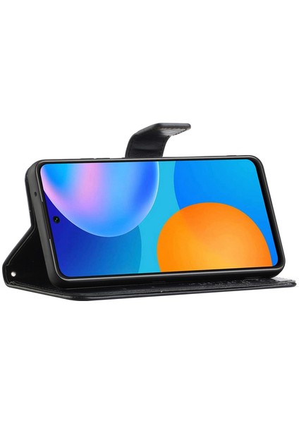 Samsung Galaxy Için M23 5G/F23 5g Pu Deri Baskılı Baykuş Ağacı Desen Kılıf Katlama Stand Cüzdan Flip Kapak Strap-Black (Yurt Dışından)