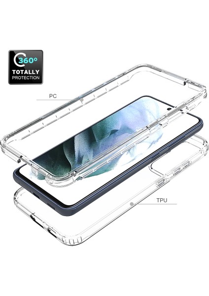 Samsung Galaxy S21 Fan EDITION/S21 Fe 5g-Blue Için Gradyan Renk Damlalı Dört Köşe Yastık Tpu+Pc Kılıfı ile Şeffaf Kapak (Yurt Dışından)