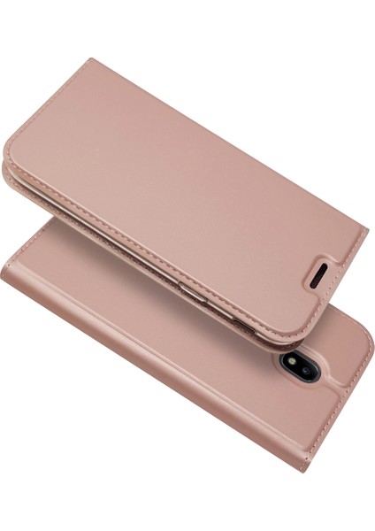 Manyetik Deri Kart Tutucu Samsung Galaxy J3 (2017) Ab Versiyonu/j3 Pro (2017) -Rose Gold (Yurt Dışından)