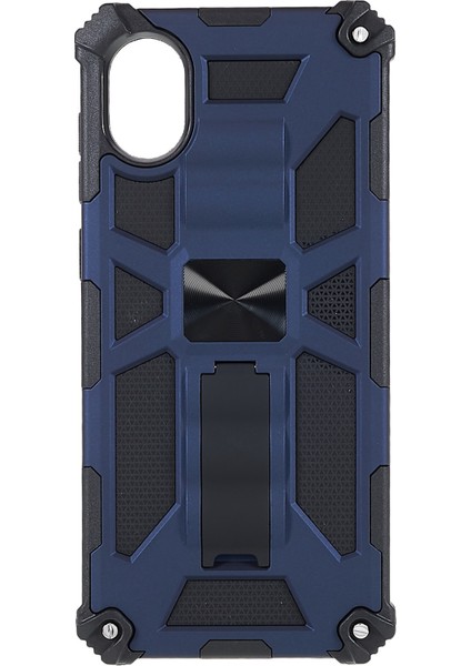 Samsung Galaxy A03 Core Pc ve Tpu Combo Zırh Cep Telefonu Kılıfı Giyim Giyim Dirençli Damla Damgalı Kickstand Hibrid Kabuk Mavisi (Yurt Dışından)