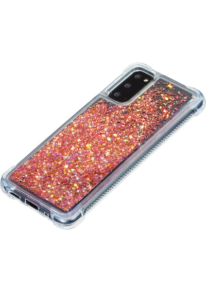 Samsung Galaxy NOTE20/NOTE20 5g-Red Için Saf Renkli Glitter Tozu ve Tpu Kılıfı (Yurt Dışından)