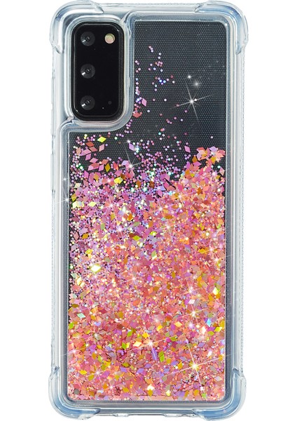 Samsung Galaxy NOTE20/NOTE20 5g-Red Için Saf Renkli Glitter Tozu ve Tpu Kılıfı (Yurt Dışından)