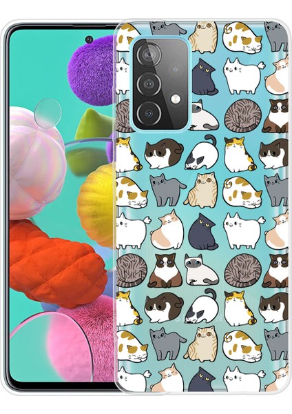 Desen Baskı Imd Yumuşak Tpu Samsung Galaxy A53 5g-Cats Çıkartmaları Için Koruyucu Koruyucu Kılıf (Yurt Dışından)