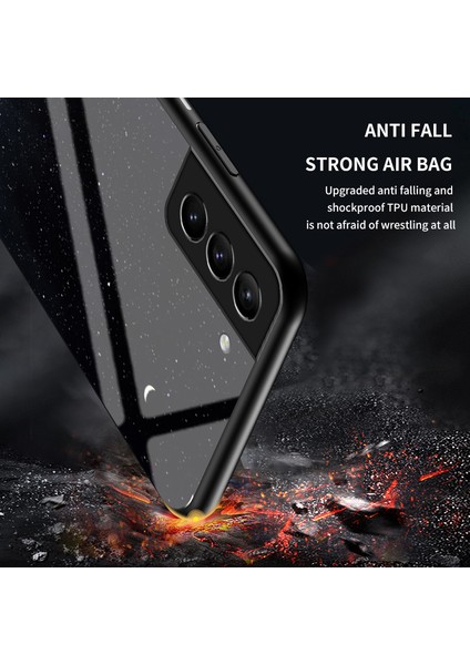 Yıldızlı Gökyüzü Tarzı Çizim Önleyici Temperli Cam+Tpu+Pc Telefon Kılıfı Hibrit Kapak Samsung Galaxy S22 5g-Starry Crescent Moon (Yurt Dışından) fiyatları