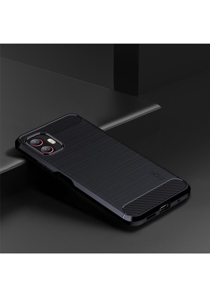 Samsung Galaxy Xcover6 Pro 5g/xcover Pro 2 5g Fırçalanmış Yüzey Karbon Fiber Telefon Kılıfı Esnek Tpu Karşıtı Karşıtı Parçalanma Önleme Koruyucusu Koruyucu Mavi (Yurt Dışından)