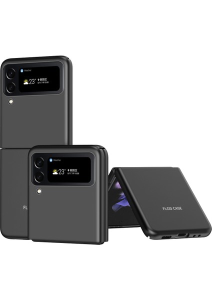 Samsung Galaxy Z Flip4 Için 5g Cilt Touch Hissed Hissetiyor Ultra Slim Finger Anti-Fingerprint Mat Elektrografta Sert Pc Telefon Kılıfı Kapak Black (Yurt Dışından)