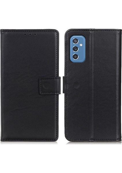 Folio Flip Damlaya Dayanıklı Stand Deri Kapak Telefon Kasası Samsung Galaxy M52 5g-Black Için Cüzdanlı (Yurt Dışından)