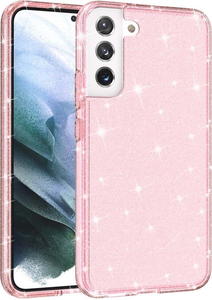 Pırıltılı Tpu+Pc Telefon Kılıfı Parlak Toz Şeffaf 3.0mm Kalınlaştırılmış Hibrit Telefon Koruyucusu Samsung Galaxy S22+5G-PINK Için (Yurt Dışından) fiyatları