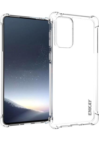 Kalınlaştırılmış Dört Köşe Kayma Önleyici Yan Şerit Şeffaf Tpu Kasa Koruyucu Telefon Kapağı Samsung Galaxy A73 (Yurt Dışından)
