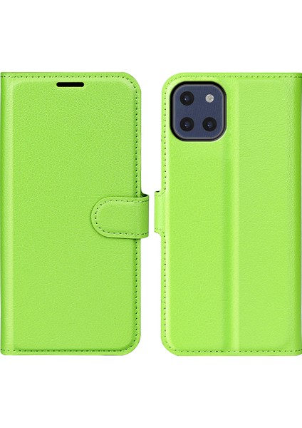 Litchi Doku Iyi Korumalı Pu Deri Folio Kasa Manyetik Toka Telefon Kapağı Samsung Galaxy A03 (166.5 x 75.98 x 9.14MM) Için Stant Cüzdanı (Yurt Dışından)