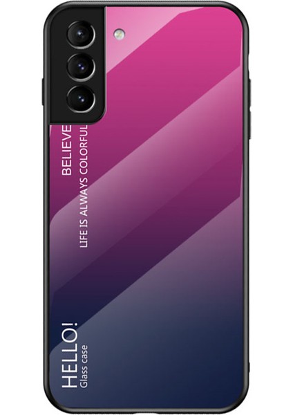 Samsung Galaxy S22 5g-Sergahal Gül Için Gradyan Renk Temsillalı Cam Şok Geçirmez Hibrit Kapak Telefon Kılıfı (Yurt Dışından)