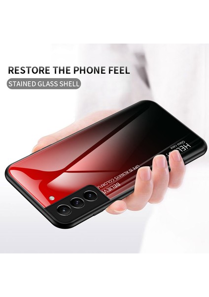 Samsung Galaxy S22 5g-Sergahal Gül Için Gradyan Renk Temsillalı Cam Şok Geçirmez Hibrit Kapak Telefon Kılıfı (Yurt Dışından)