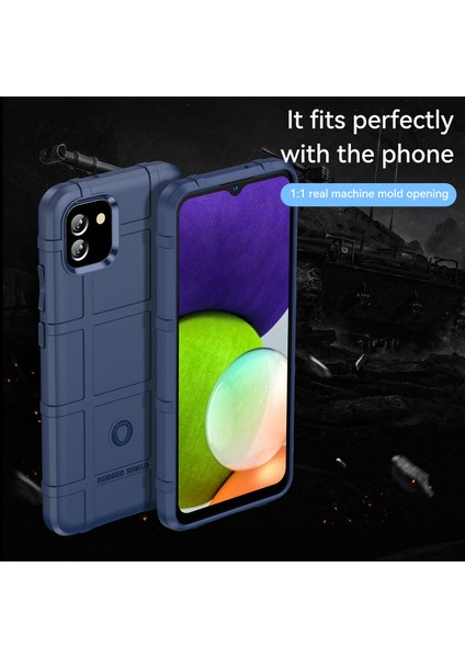 Sağlam Kare Izgara Tasarımı Kalınlaştırılmış Tpu Şok Geçirmez Samsung Galaxy A03 (164.2 x 75.9 x 9.1mm) Için (Yurt Dışından) fiyatları