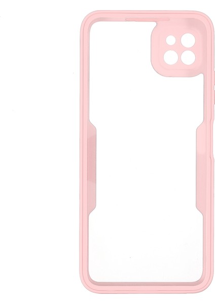 Pet Screen Koruyucu+Akrilik Arka Panel+Tpu Çerçeve Telefon Kılıfı Tam Koruma Kabuğu Samsung Galaxy A22 5g (Ab Versiyonu) -Pink (Yurt Dışından) fiyatları