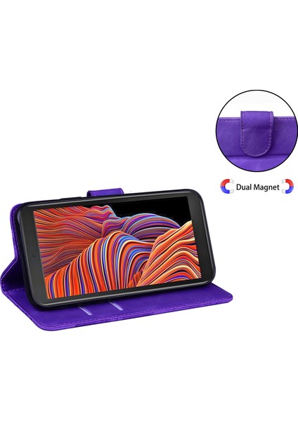 Cilt Touch Pu Deri Şık Büyük Kelebek Baskı Tasarım Telefon Kılıfı Stand Samsung Galaxy Xcover Için Cüzdan Flip Telefon Kapağı (Yurt Dışından)
