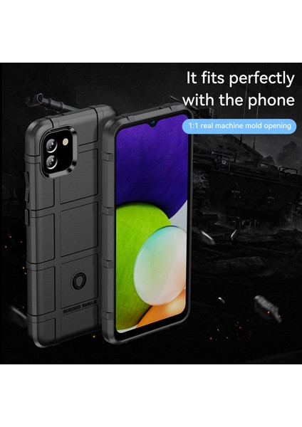 Sağlam Kare Izgara Tasarımı Kalınlaştırılmış Tpu Şok Geçirmez Koruyucu Arka Kapak Samsung Galaxy A03 (164.2 x 75.9 x 9.1mm) -Black (Yurt Dışından) fiyatları