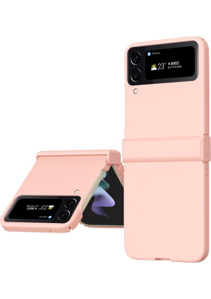Samsung Galaxy Z Flip4 Için 5g 3-1 Arada Pc Telefon Kasası Menteşe Tasarımı Şok Geçirmez Anti-Drop Koruyucu Kapak Pembe (Yurt Dışından)