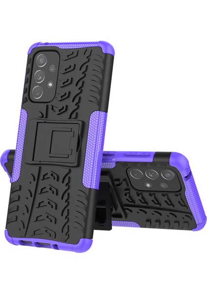 Samsung Galaxy A73 5g Sağlam Lastik Dokusu Kickstand Cover Yumuşak Tpu+Sert Pc Telefon Vaka Doğru (Yurt Dışından)