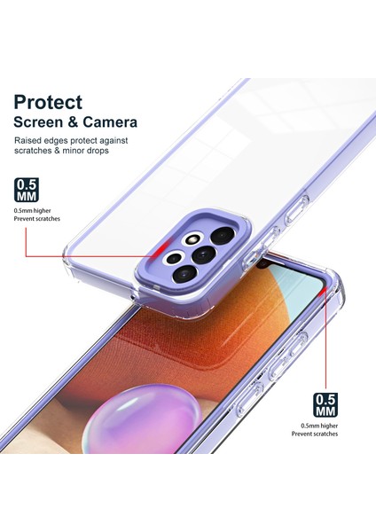 Samsung Galaxy A23 5g (Global Versiyon)/4g, Renkli Çerçeve Aşınmaya Dirençli Telefon Kabuğu-Mor ile Şeffaf Olmayan Kaymaz Fall Anti-Tpu Telefon Kasası (Yurt Dışından) fiyatları