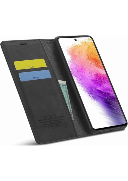 Samsung Galaxy A73 5g Için Cüzdan Stili Kılıfı, Kıvrık Anti-Scratch Iyi Korumalı Stand Pu Derisi Güçlü Manyetik Eşya Telefon Kapak Black (Yurt Dışından) fiyatları