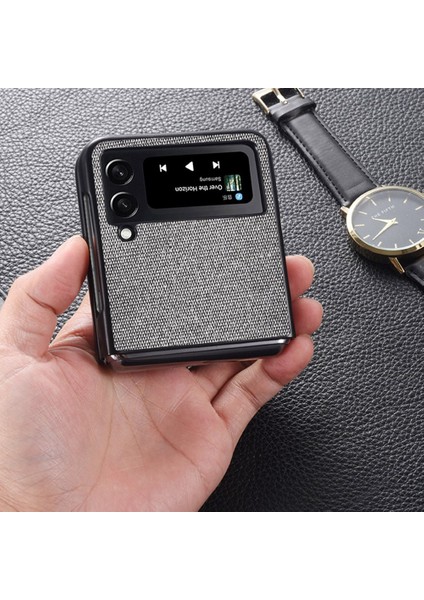 Samsung Galaxy Z Flip4 5g Için Telefon Kılıfı, Deniz Kum Dokulu Aşınma Dayanıklı Anti-Fall Deri Kaplamalı Sert Pc Kabuk Black (Yurt Dışından) fiyatları