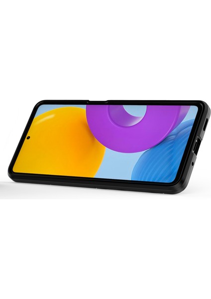 Yüzük Tutucu Kickstand Sabit Pc+Esnek Yumuşak Tpu Çift Katman Şok Emilim Samsung Galaxy M52 5g-Blue Için (Yurt Dışından) fiyatları
