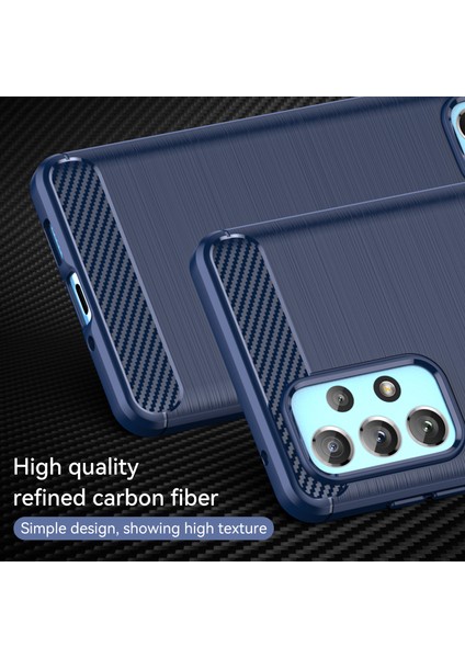 Samsung Galaxy A73 5g-Mavi Için Anti-Çizik Şok Geçirmez 1.8mm Tpu Kasa Fırçalanmış Yüzey Karbon Fiber Doku Telefon Kapağı (Yurt Dışından) fiyatları