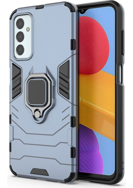 Samsung Galaxy M13 Için 4g Ring Tutucu Kickstand Hibrid Pc+Tpu Kapak Şok Geçirmez Akıllı Telefon Koruyucu Kılıf Vaka-Mavisi (Yurt Dışından)