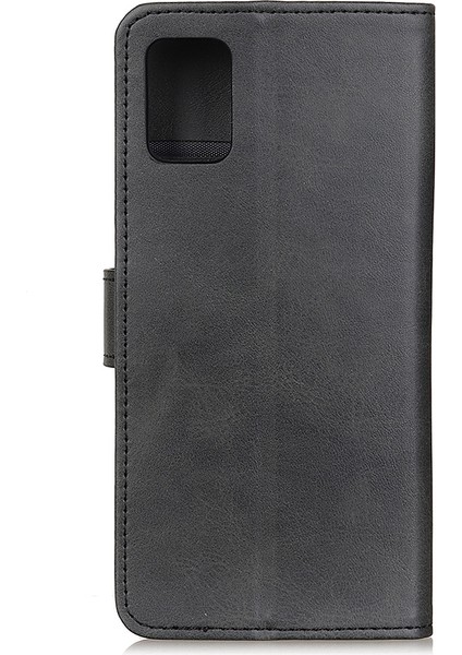 Samsung Galaxy A31-BLACK Için Cüzdan Cep Telefonu Kılıfı Mat Deri Deri Stand Kapağı (Yurt Dışından)