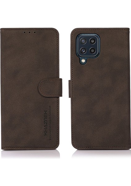 Samsung Galaxy M32 (Global Versiyon) Stand Standlı Khazneh Damlalı Pu Deri Telefon Cüzdan Kılıfı (Yurt Dışından)