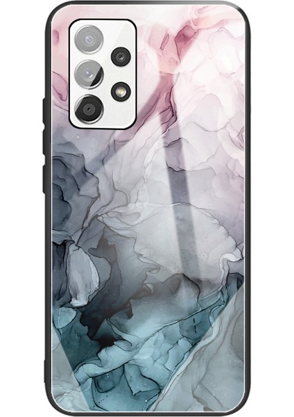 Desen Baskı Temperli Cam Geri+Yumuşak Tpu Şok Düşme Önleme Samsung Galaxy A53 5g Tarzı A Için (Yurt Dışından)