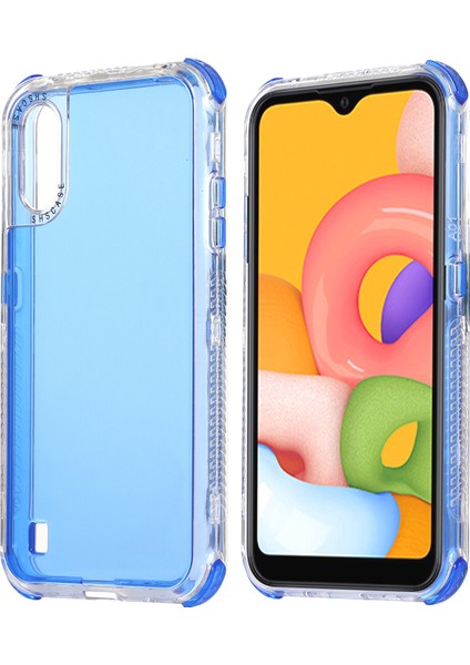 Samsung Galaxy A01-BLUE Için Sert Pc+Tpu Koruyucu Telefon Kılıfı (Yurt Dışından)