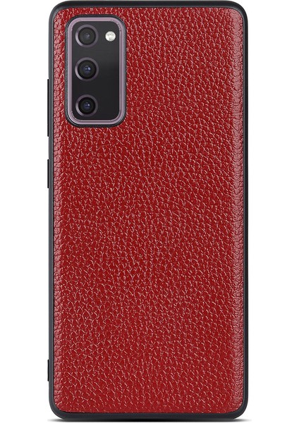 Samsung Galaxy S20 Fe/fan EDITION/S20 Fe 5g/fan Edition 5G/S20 LITE/S20 Fe 2022 Litchi Doku Güneş Deri Kapalı Tpu Pc Combo Case-Red (Yurt Dışından)