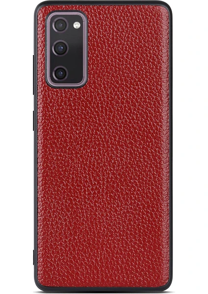 Seashell Digital Samsung Galaxy S20 Fe/fan EDITION/S20 Fe 5g/fan Edition 5G/S20 LITE/S20 Fe 2022 Litchi Doku Güneş Deri Kapalı Tpu Pc Combo Case-Red (Yurt Dışından)