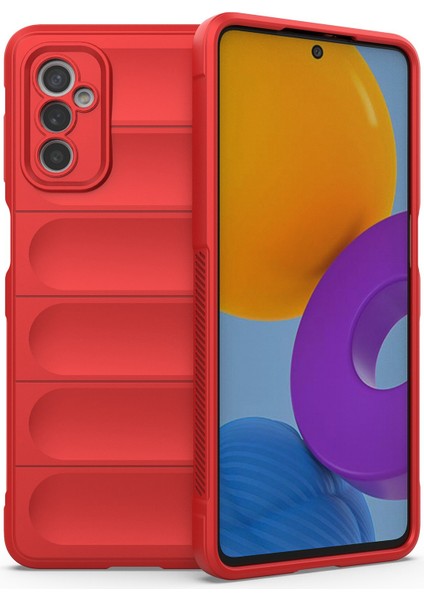 Samsung Galaxy M52 Için 5g Tpu Şok Geçirmez Anti-Slip Telefon Kılıfı Kesin Kesim Kamera Koruma Guardian-Red (Yurt Dışından)