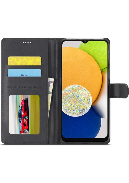 Samsung Galaxy A03 Için (164.2 x 75.9 x 9.1mm) Kırılmaya Dayanıklı Dokulu Pu Deri Folio Stant Standı Cüzdan Kılıfı Cep Telefonu Kasa Kapak-Siyah (Yurt Dışından) fiyatları