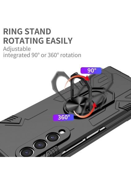 Samsung Galaxy Z Fold3 Için 5g Katlanır Telefon Kılıfı Pc+Tpu Şok Geçirmez Kickstand Fonksiyon Koruyucu Kapak Sky Mavi (Yurt Dışından)