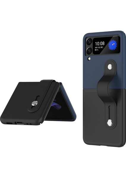 Samsung Galaxy Z Flip3 Için 5g Kontrast Renk Tasarımı Kickstand-Black/koyu Mavi (Yurt Dışından)