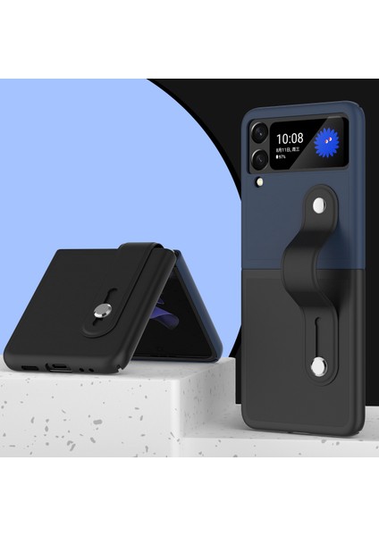 Samsung Galaxy Z Flip3 Için 5g Kontrast Renk Tasarımı Kickstand-Black/koyu Mavi (Yurt Dışından)