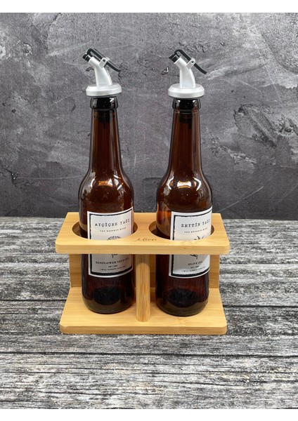 Bambu Stand Tezgah Üstü Yağlık Organizeri Yağdanlık Standı Sadece Stand modelleri