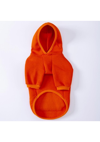 Turuncu Kanguru Cepli Kedi-Köpek Hoodie- Sweatshirt Kedi Köpek Kıyafeti
