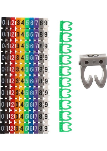 0-9 Dijital Kodlu Renkli Kablo Işaretleyici 6mm