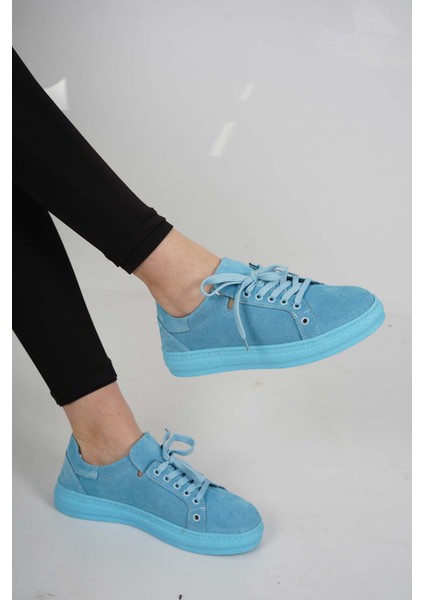 Hakiki Deri Bebe Mavi Süet Kadın Casual Ayakkabı 231108105 fiyatları
