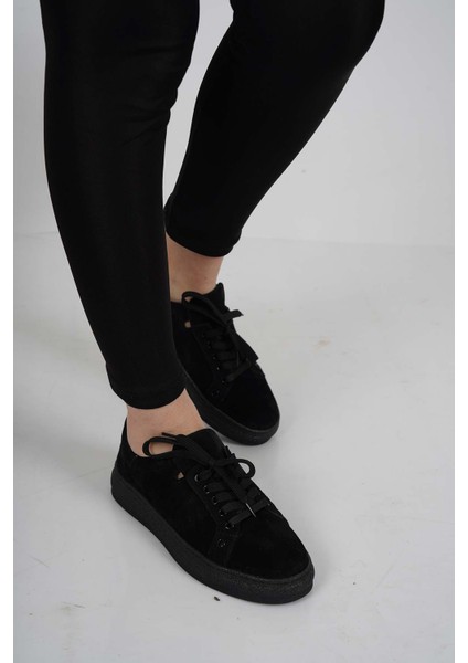 Hakiki Deri Siyah Süet Kadın Casual Ayakkabı 231108105 modelleri